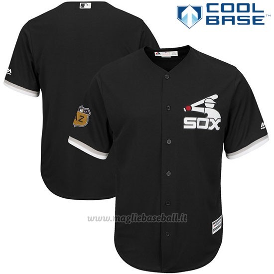 Maglia Baseball Uomo Chicago White Sox Nero 2017 Allenamento Primaverile Cool Base